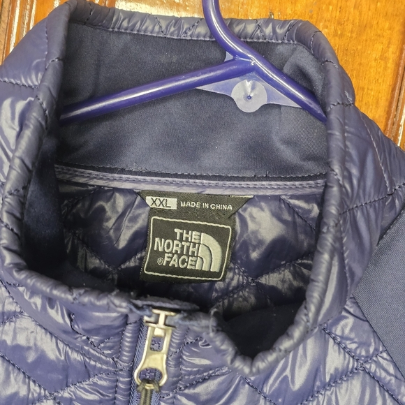 North Face Quilted Thermal  Full Zip Up Dark Blue Jacket Coat, Womens Size XXL - Picture 3 of 7